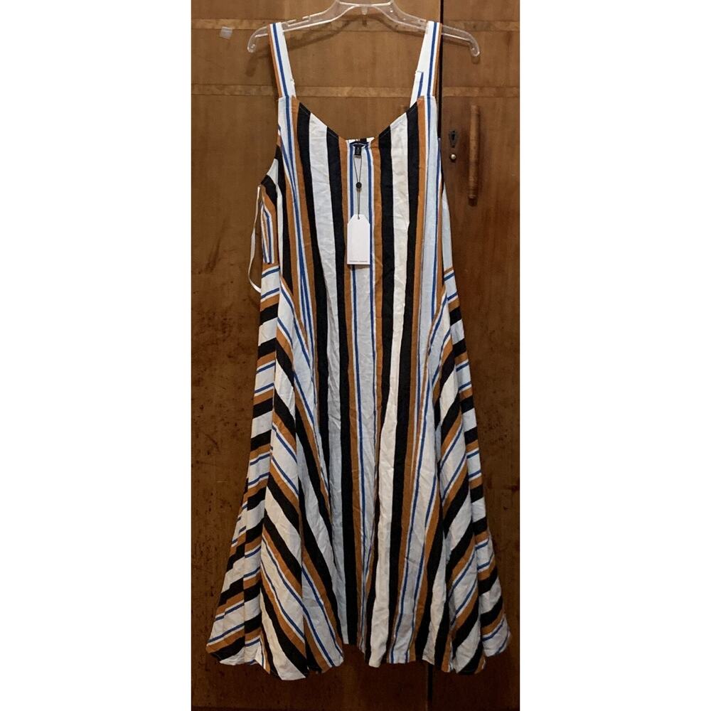 International Standard Linen Halter Maxi Dress Size Small NWT Adjustable Straps